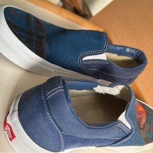 Vans Navy and White Slip-On Shoes